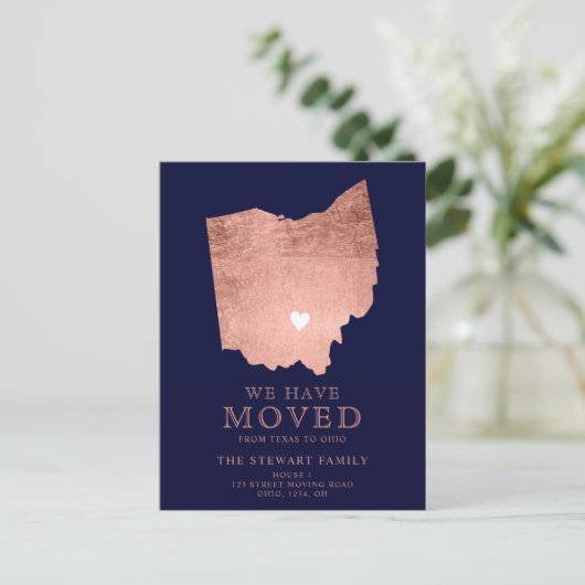 Ohio staat kaart marine roos goud verhuizen (Staand voorkant)