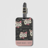 Ohio staat van Buckeyes roze liefde accessoire Bagagelabel (Voorkant (verticaal))
