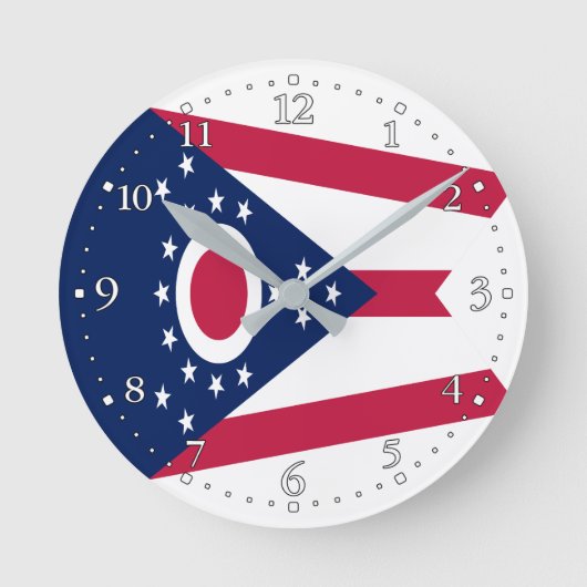 Ohio Staat Vlag Ronde Klok (Voorkant)