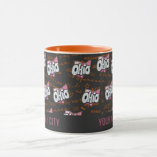 Ohio staat zwart sinaasappel patroon Mok (Midden)