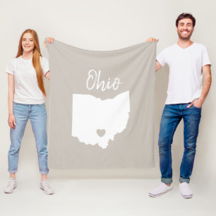 Ohio-staatskaart liefde thuis fleece deken
