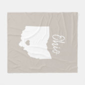 Ohio-staatskaart liefde thuis fleece deken (Voorkant (Horizontaal))