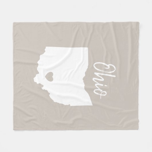 Ohio-staatskaart liefde thuis fleece deken (Voorkant (Horizontaal))