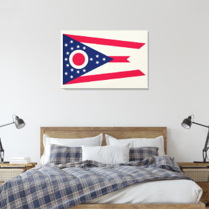 Ohio Staatsvlag: De Buckeye-staatsbanier Canvas Afdruk