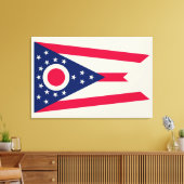 Ohio Staatsvlag: De Buckeye-staatsbanier Canvas Afdruk (Insitu (Woonkamer))