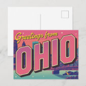 Ohio Stadssilhouet Pop Art Briefkaart (Voorkant / Achterkant)