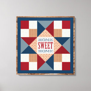 Ohio Star Quilt Block - Home Sweet Home Canvas Afdruk