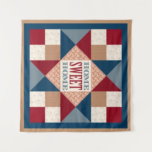 Ohio Star Quilt Block - Home Sweet Home Wandkleed (Voorkant (horizontaal))