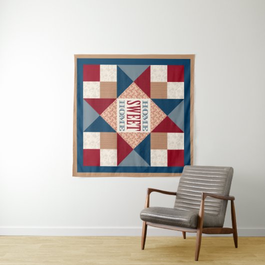 Ohio Star Quilt Block - Home Sweet Home Wandkleed (In Situ (horizontaal))