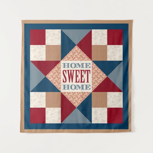 Ohio Star Quilt Block - Home Sweet Home Wandkleed (Voorkant)