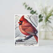 Ohio State Bird - Noordelijke Kardinaal Briefkaart (Staand voorkant)