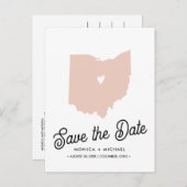 OHIO State Destination Weddenschap IEDERE KLEUR Aankondigingskaart (Voorkant / Achterkant)