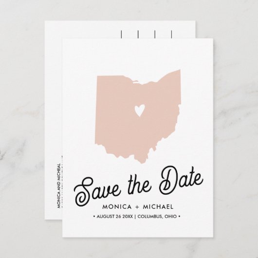 OHIO State Destination Weddenschap IEDERE KLEUR Aankondigingskaart (Voorkant / Achterkant)