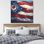 Ohio State Flag Design | Buckeye State Pride Gift  Canvas Afdruk (Insitu (Slaapkamer))