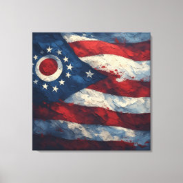 Ohio State Flag Design | Buckeye State Pride Gift  Canvas Afdruk