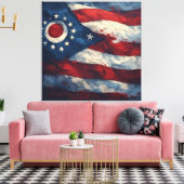 Ohio State Flag Design | Buckeye State Pride Gift  Canvas Afdruk (Insitu (Woonkamer))