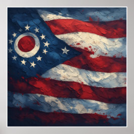Ohio State Flag Design | Buckeye State Pride Gift  Poster