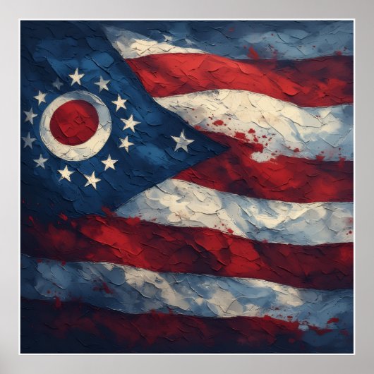 Ohio State Flag Design | Buckeye State Pride Gift  Poster (Voorkant)