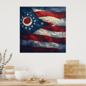 Ohio State Flag Design | Buckeye State Pride Gift  Poster (Keuken)