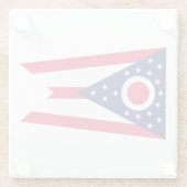 Ohio State Flag Design Decor Glazen Onderzetter (Achterkant)