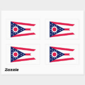 Ohio State Flag Design Decor Rechthoekige Sticker (Vel)