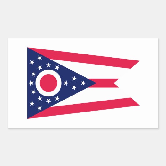 Ohio State Flag Design Decor Rechthoekige Sticker (Voorkant)