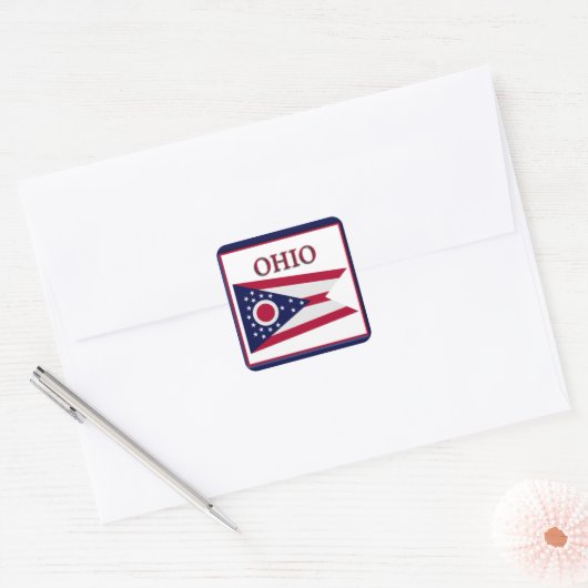 Ohio State Flag Design Sticker (Envelop)