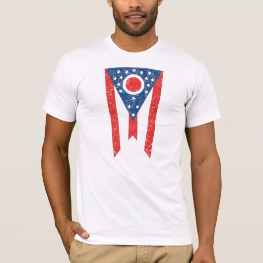Ohio State Flag  Grunge Columbus Love T-shirt (Voorkant)