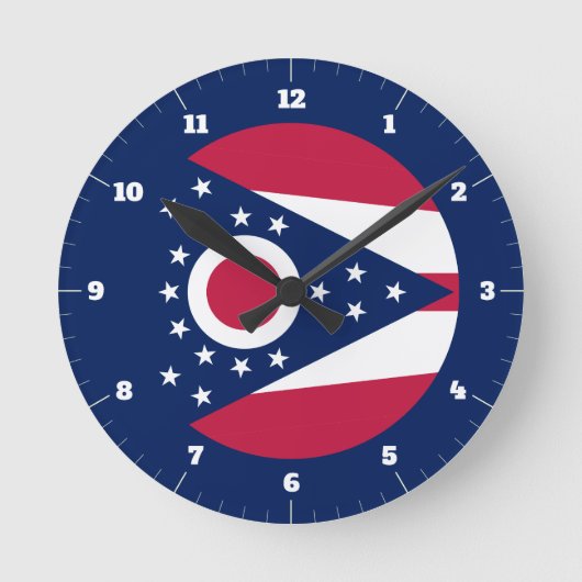 OHIO STATE FLAG RONDE KLOK (Voorkant)