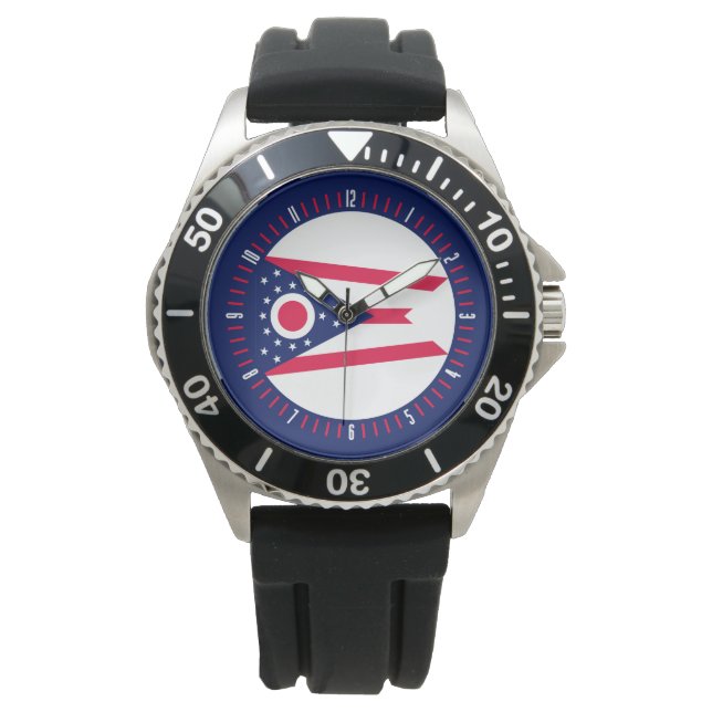 Ohio State Flag Watch Design Horloge (Voorkant)