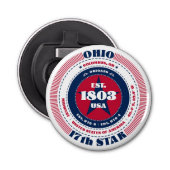 Ohio State Information Circle Button Flesopener (Voorkant)