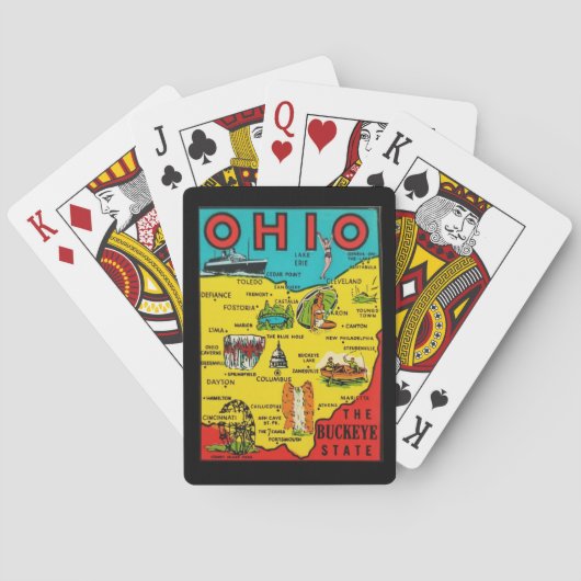 Ohio State Kaart Klassieke Speelkaarten (Achterkant)
