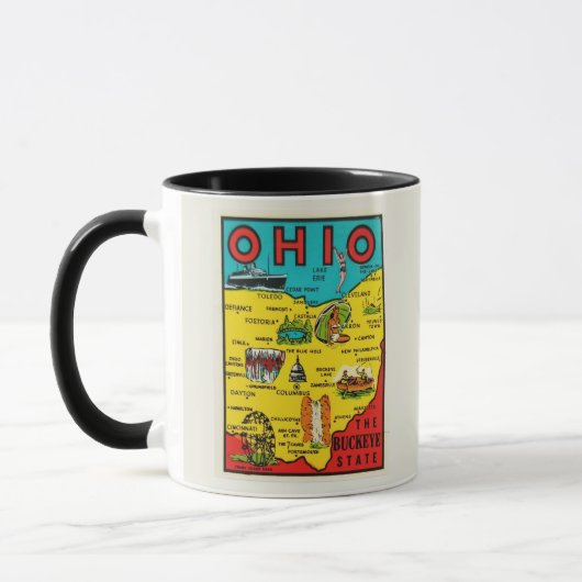 Ohio State kaart sticker mok (Links)