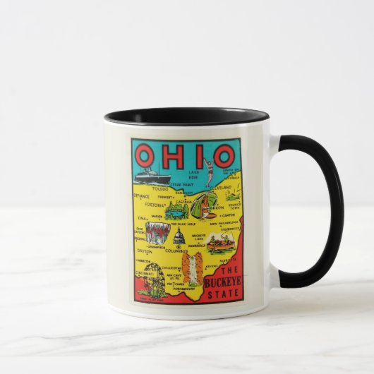  Ohio State Map Decal Mug Mok (Rechts)