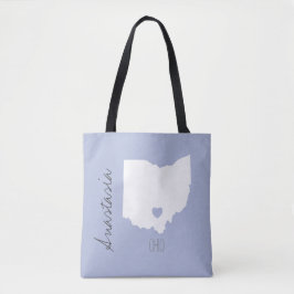 Ohio State map personaliseert naam Tote Bag