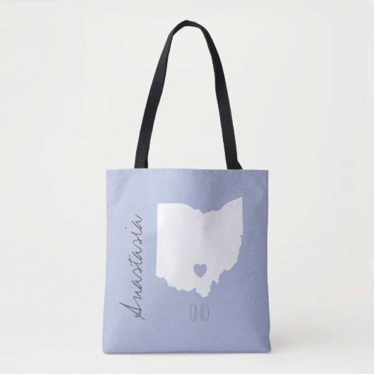 Ohio State map personaliseert naam Tote Bag (Voorkant)