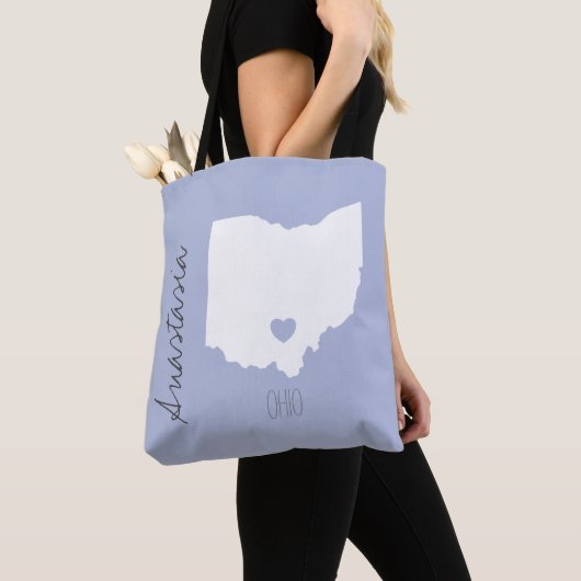 Ohio State map personaliseert naam Tote Bag (Dichtbij)