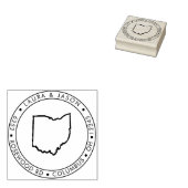 Ohio State Map Retouradres Hout Rubberstempel (Gestempeld)