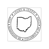 Ohio State Map Retouradres Hout Rubberstempel (Afrduk)