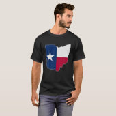 OHIO STATE MAP TEXAS TX Flag Roots Mannen Vrouwen T-shirt (Voorkant volledig)
