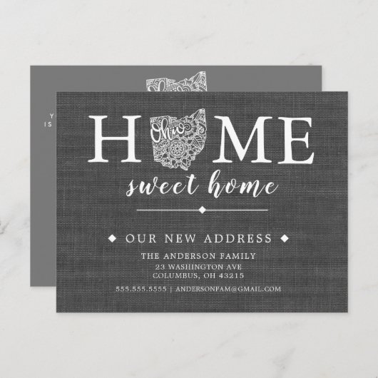 OHIO State Moving Aankondiging Post Kaart (Voorkant / Achterkant)