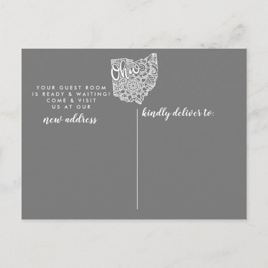 OHIO State Moving Aankondiging Post Kaart (Achterkant)