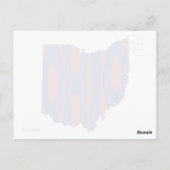 Ohio State Name Word Art Blue Briefkaart (Achterkant)