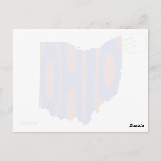 Ohio State Name Word Art Blue Briefkaart (Achterkant)