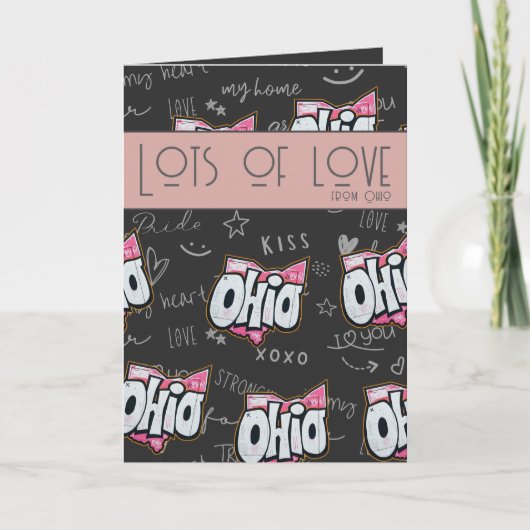 Ohio State of Buckeyes love pride Gevouwen Kaart (Voorkant)