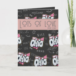 Ohio State of Buckeyes love pride Gevouwen Kaart