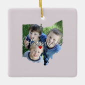 Ohio State Photo insert and town name Keramisch Ornament (Voorkant)