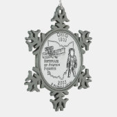 Ohio State Quarter Tin Sneeuwvlok Ornament (Links)