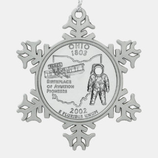 Ohio State Quarter Tin Sneeuwvlok Ornament