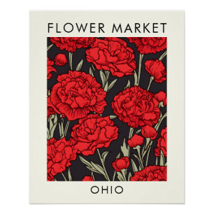 Ohio State Scarlet Anjer Bloemmarkt Perfect Poster